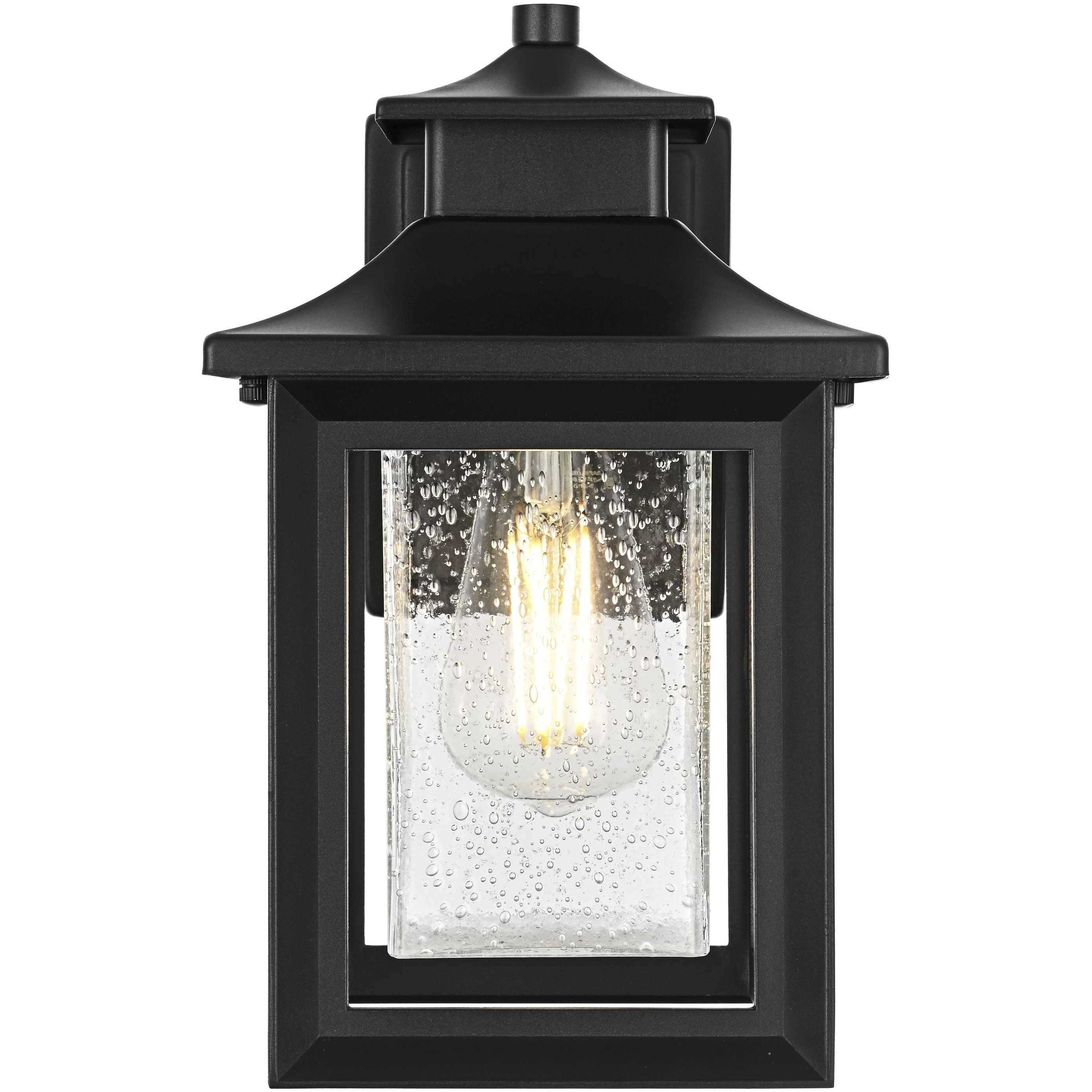 Elegant Lighting OD348W12BK Judson 1 Light 12 inch Black Outdoor Wall