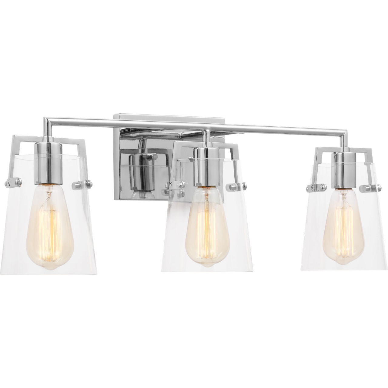 Drew & Jonathan Crofton 3 Light 24 inch Chrome Wall Bath Fixture Wall Light in Clear Glass