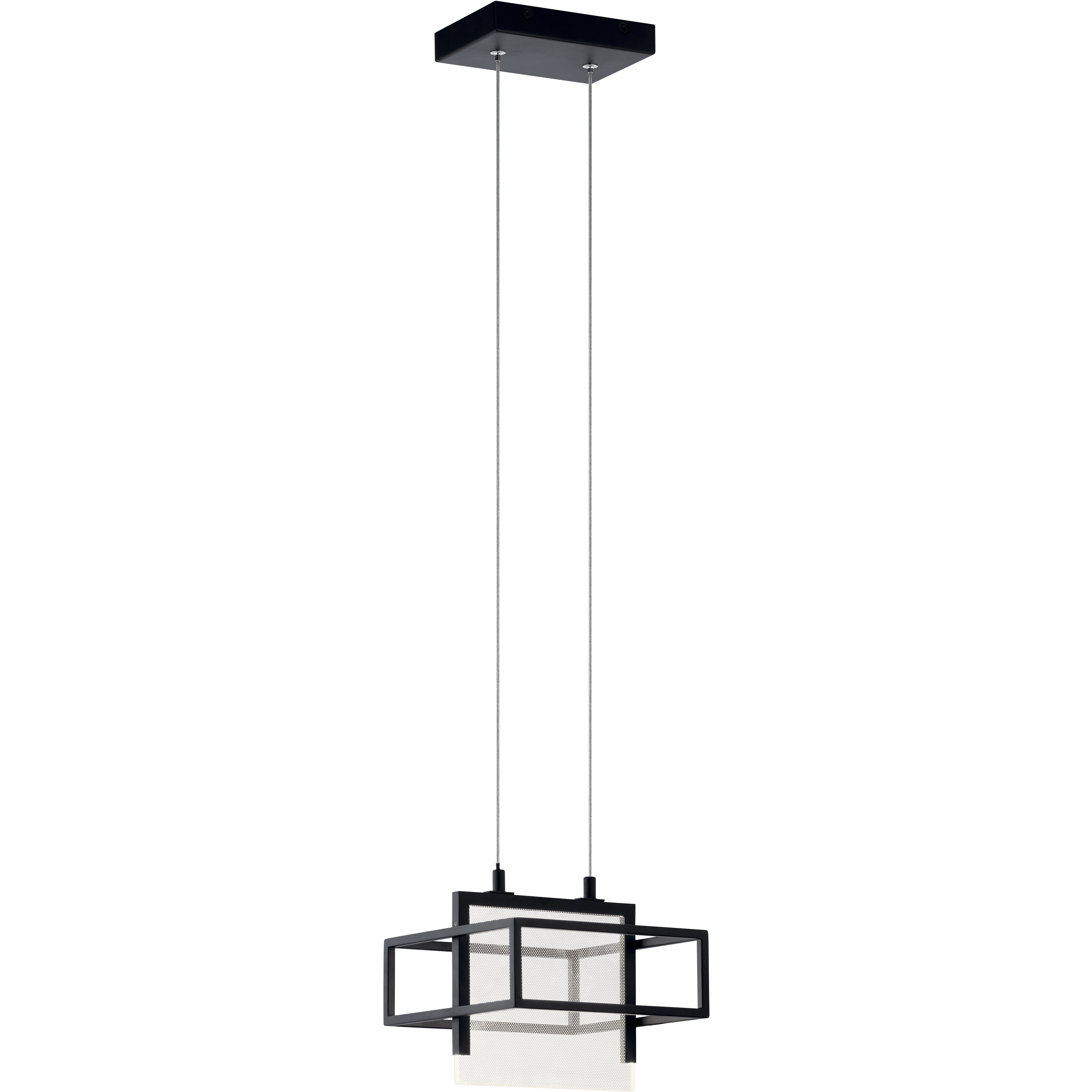 Vega LED 8 inch Matte Black Mini Pendant Ceiling Light in Chrome