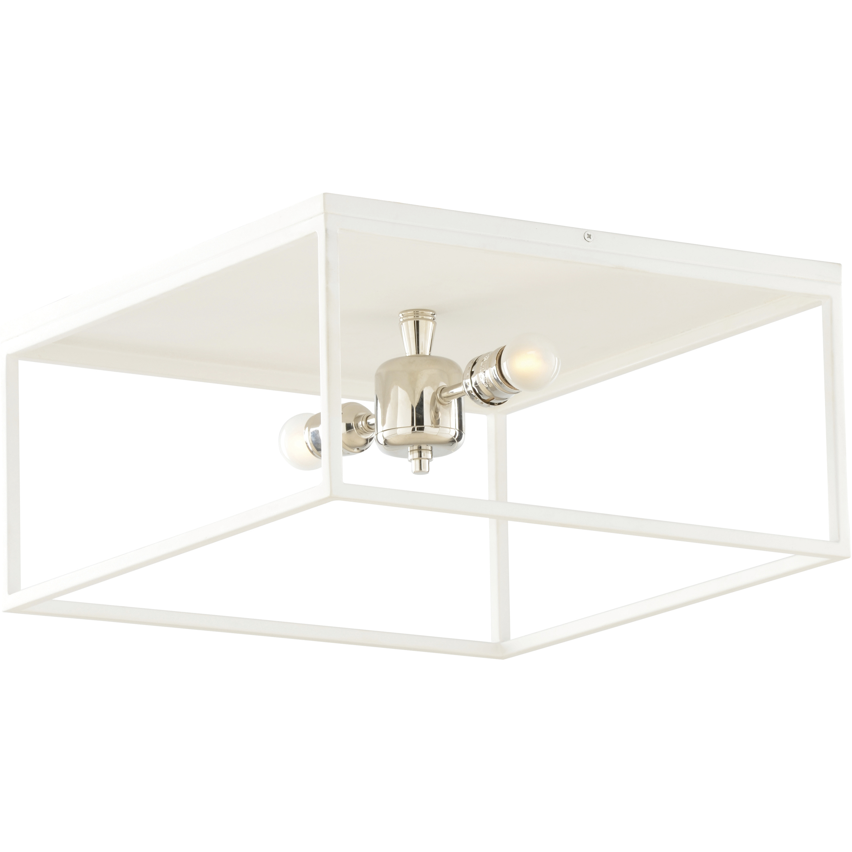 Stone Harbor 2 Light 16 inch White/Cream and Silver Flush Mount Ceiling Light
