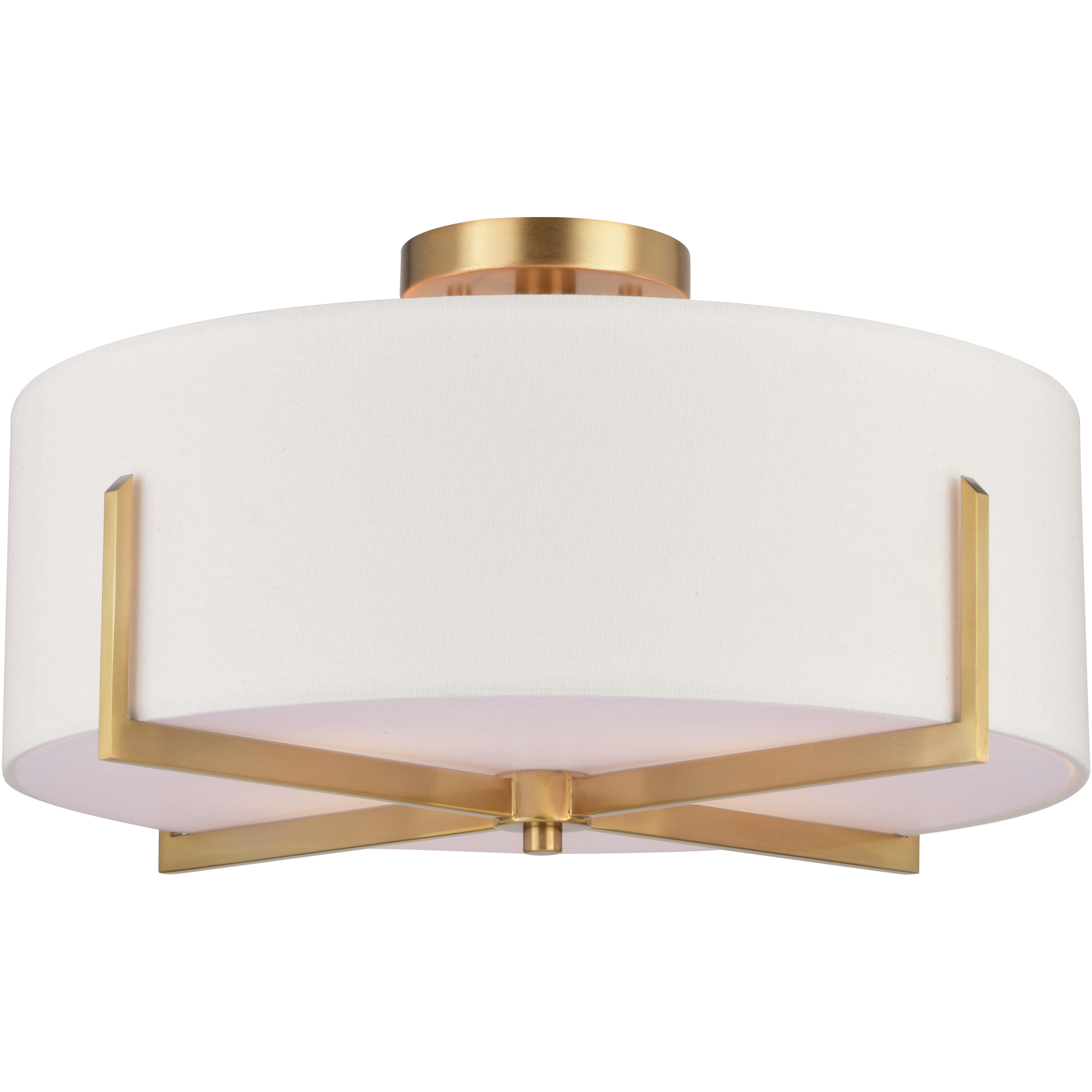 Surrey LED 18 inch Natural Brass Semi-Flush Mount Ceiling Light