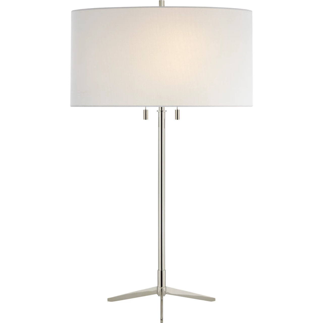 Thomas O'Brien Caron 26.5 inch 60 watt Polished Nickel Table Lamp Portable Light in Linen