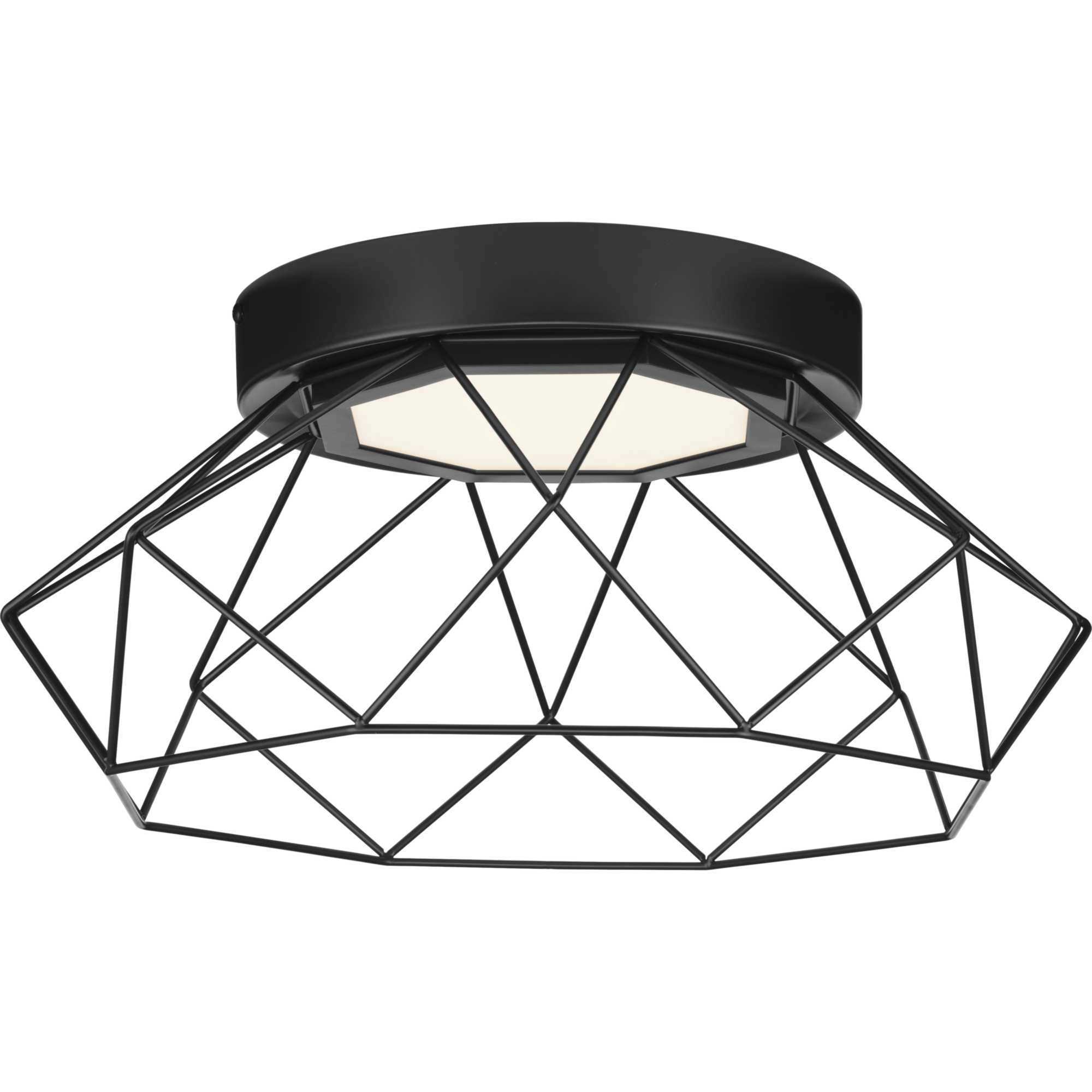 Geodesic LED LED 18 inch Matte Black Flushmount Ceiling Light