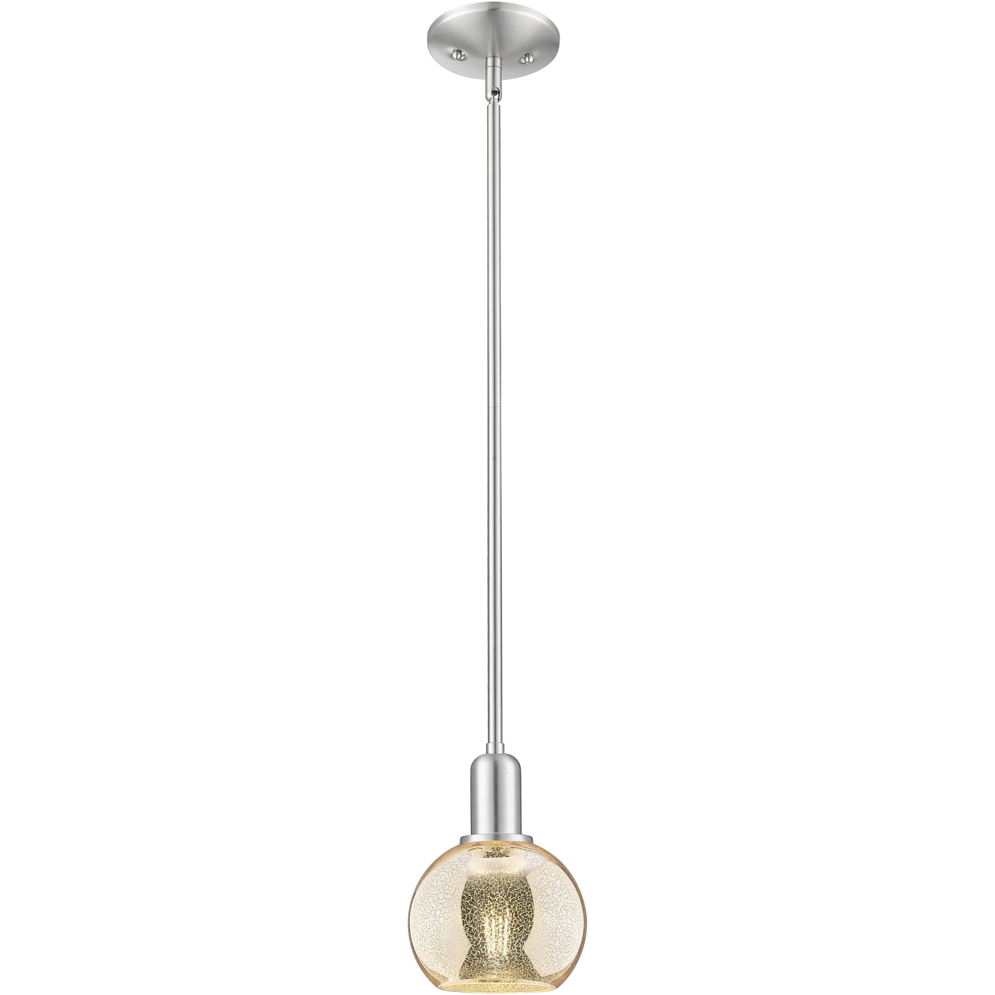 Arcadia Athens 1 Light 5.88 inch Brushed Satin Nickel Mini Pendant Ceiling Light in Mercury