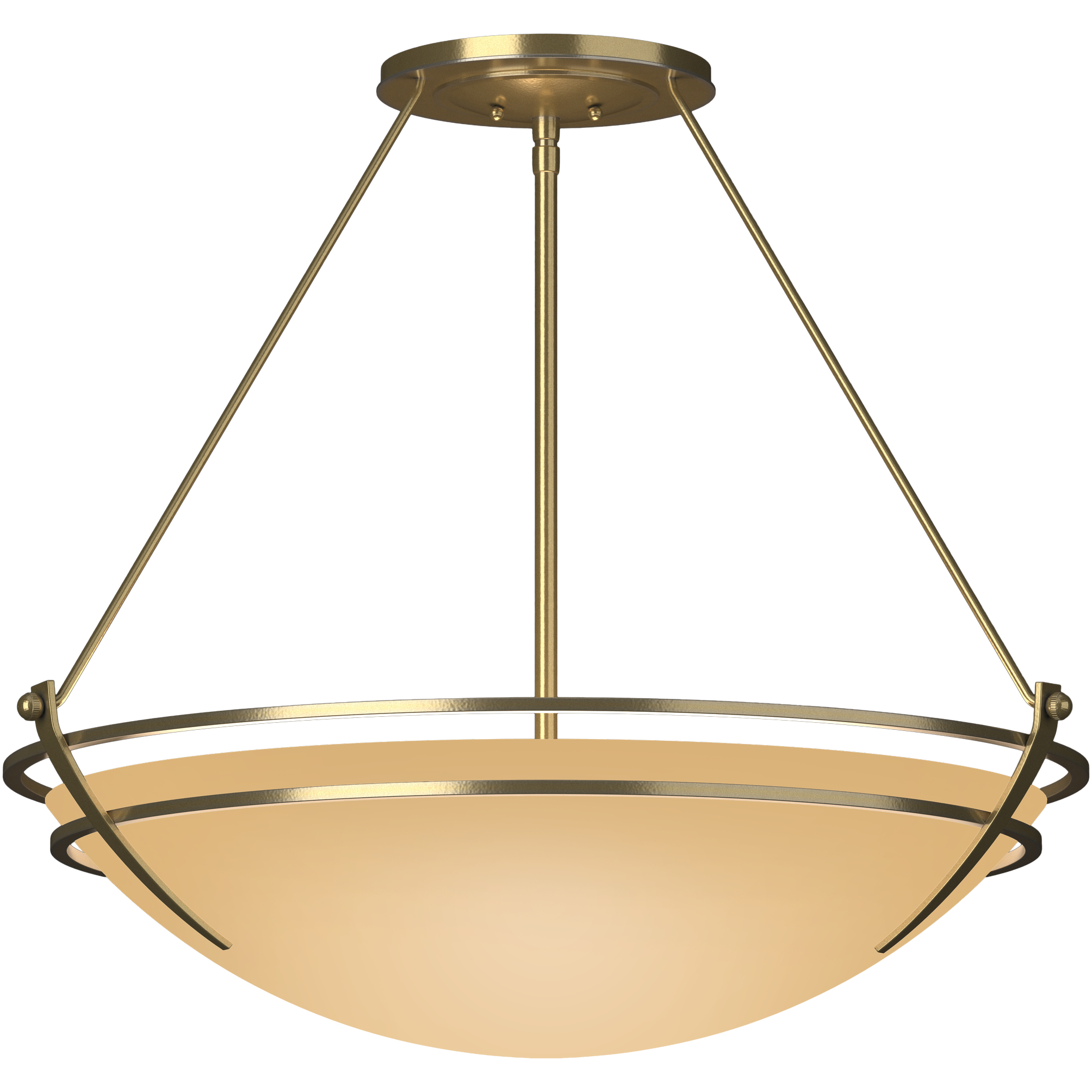 Presidio Tryne 3 Light 28.6 inch Modern Brass Semi-Flush Ceiling Light in Sand, Large