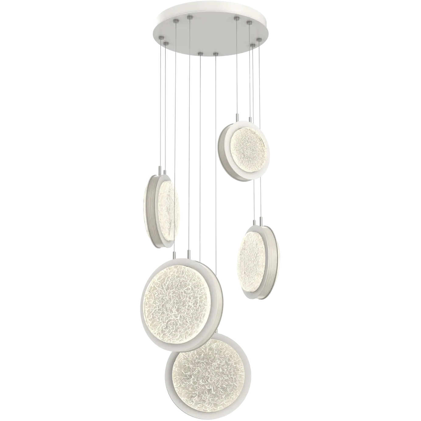 Iris LED 20 inch Salt White with Light Ash Multi-Pendant Ceiling Light in 2700K LED, Salt White with Light Oak