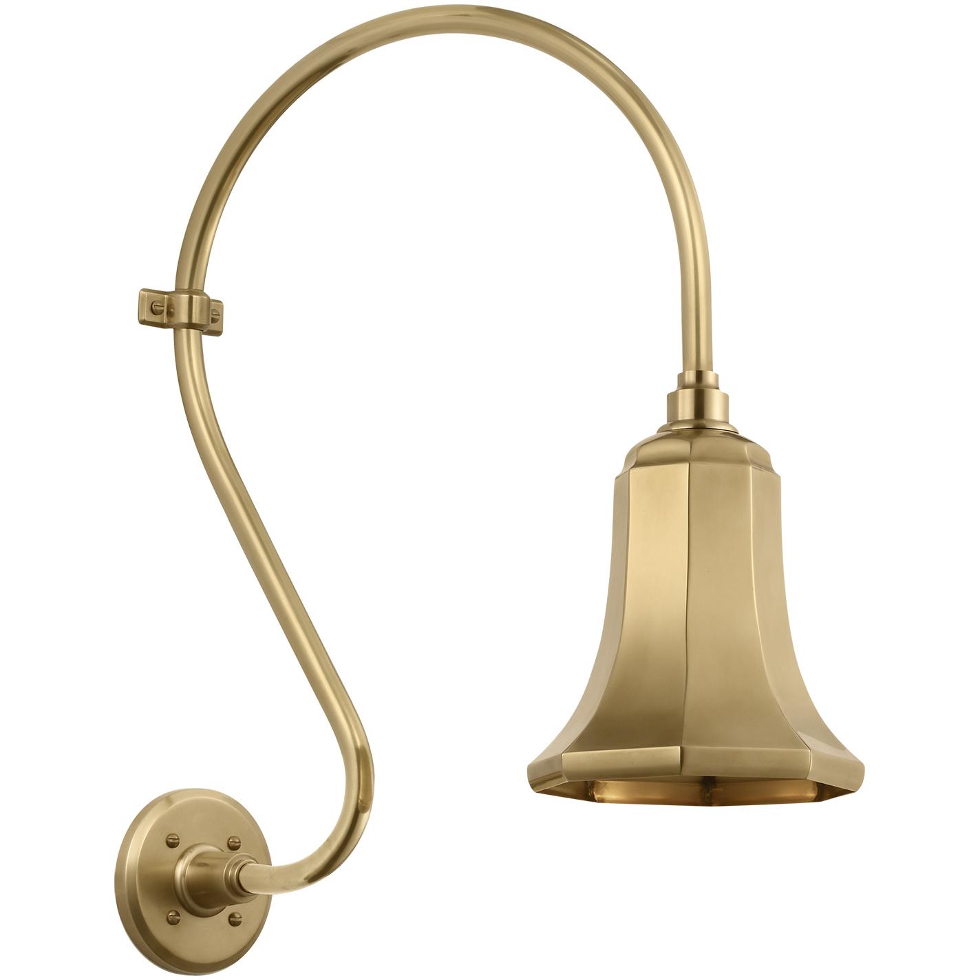 Thomas O'Brien Academy Barn Light LED 24 inch Hand-Rubbed Antique Brass Larrabee Barn Light in 7.5" Hand-Rubbed Antique Brass Savannah Shade