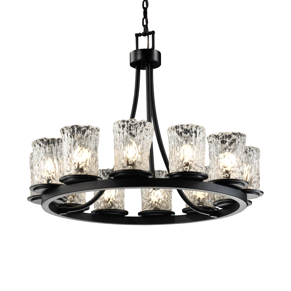 Veneto Luce LED 28 inch Dark Bronze Chandelier Ceiling Light in Whitewash (Veneto Luce), 8400 Lm LED, Dakota