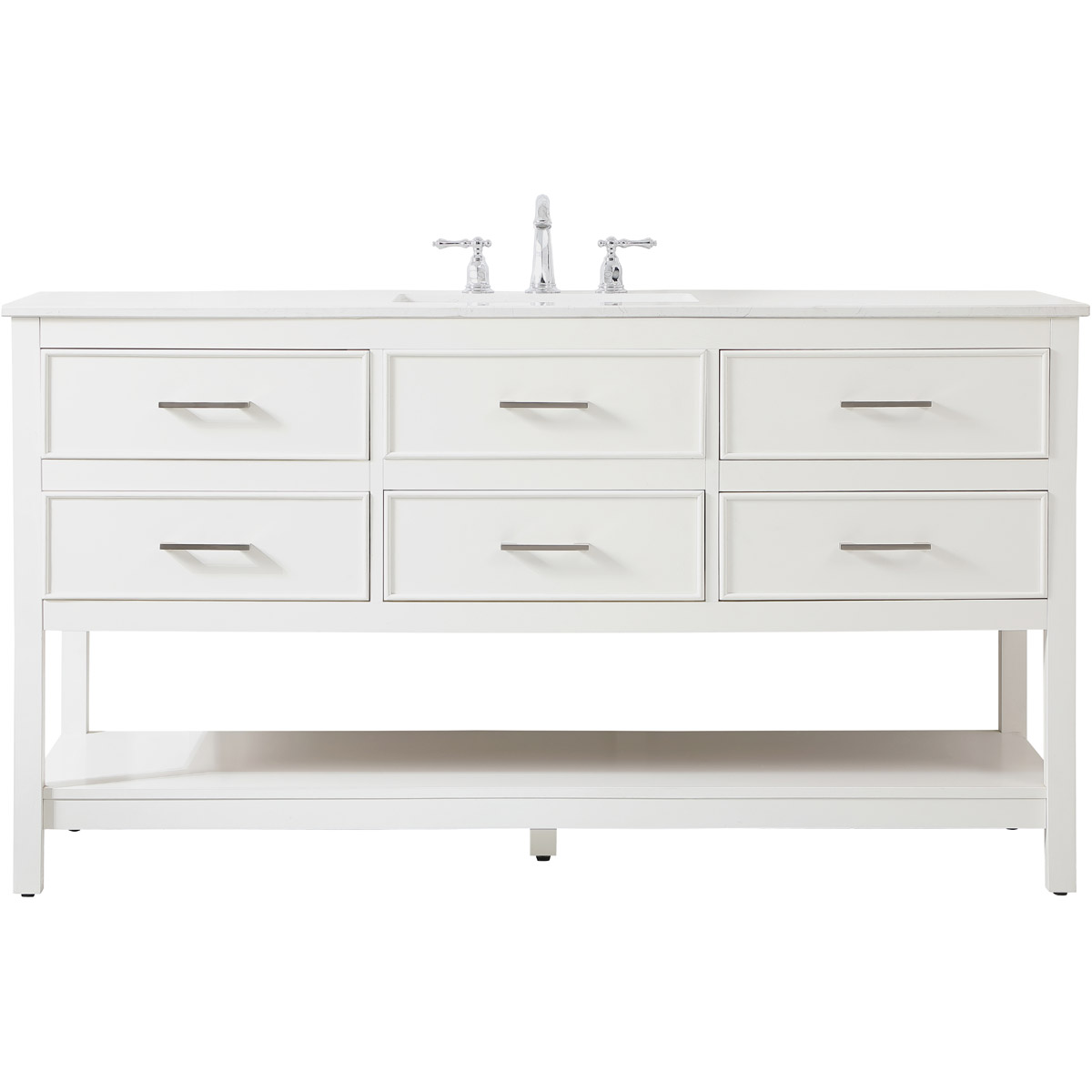 Sinclaire 60 X 22 X 34 inch White Vanity Sink Set