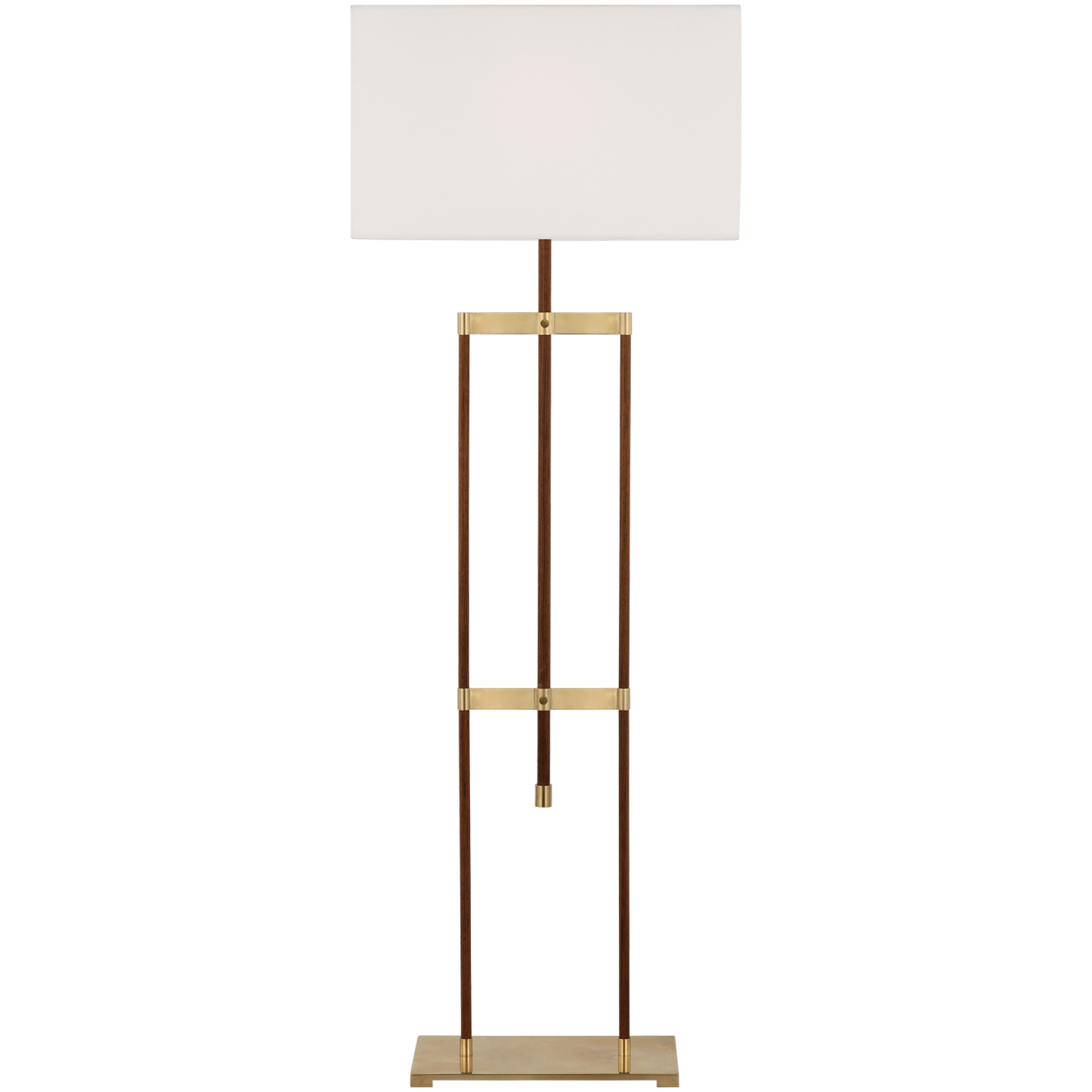 Ray Booth Alda 55.25 inch 15 watt Antique-Burnished Brass and Walnut Adjustable Floor Lamp Portable Light