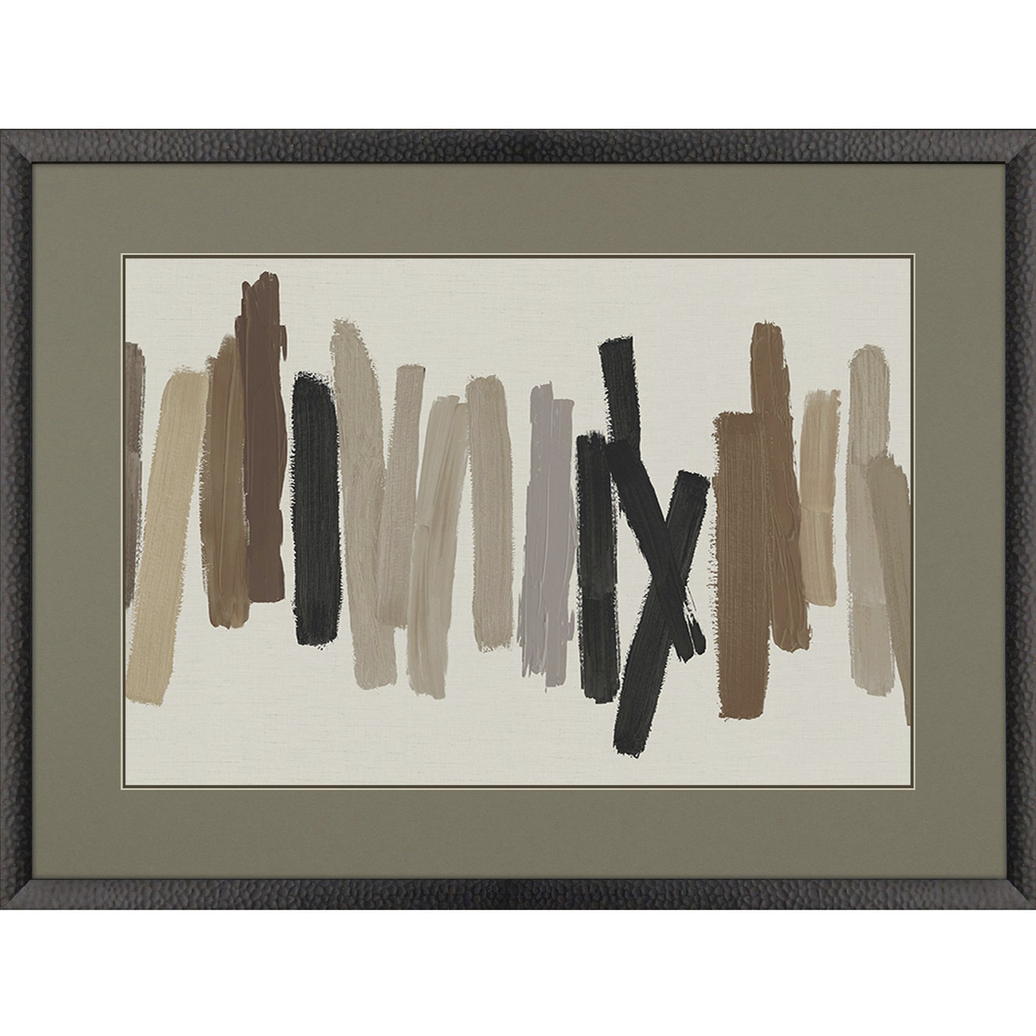 Strokes in Brown Brown and Beige and Neutral Framed Art
