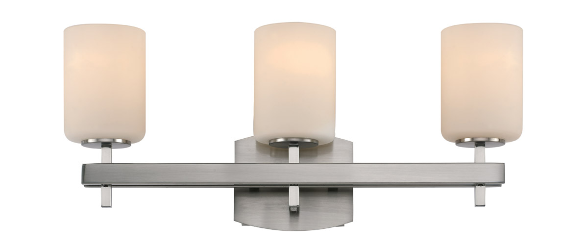 Fairfield 3 Light 22 inch Brushed Nickel Vanity Bar Wall Light
