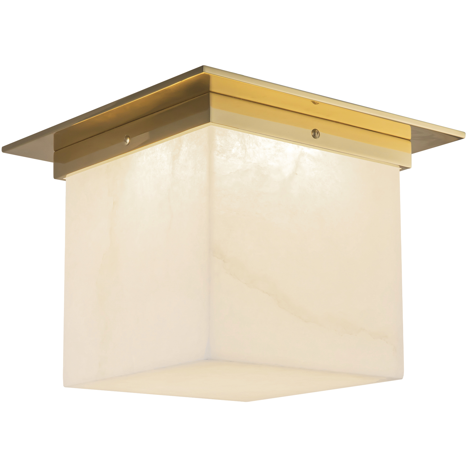 Mineral 1 Light 11.13 inch Patina Brass and Alabaster Flush Mount Ceiling Light in Alabaster Shade