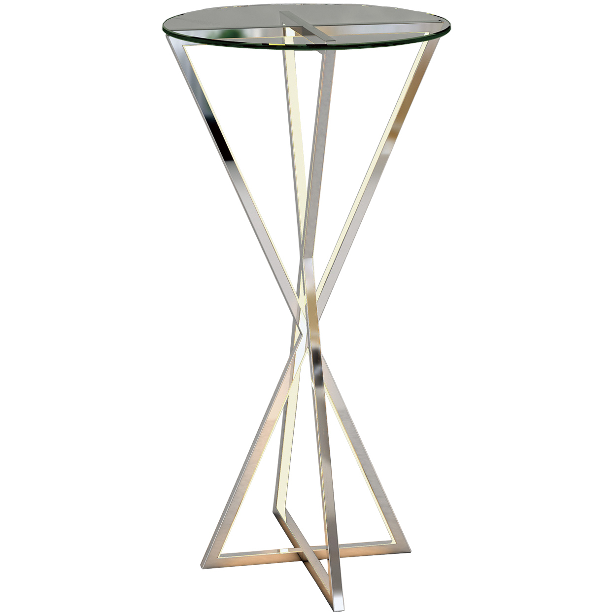 York 29.5 X 15.75 inch Polished Chrome Accent Table
