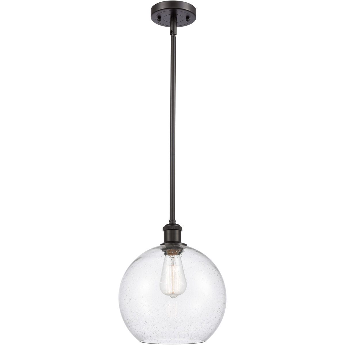 Ballston Large Athens 1 Light 10 inch Oil Rubbed Bronze Pendant Ceiling Light in Seedy Glass, Ballston