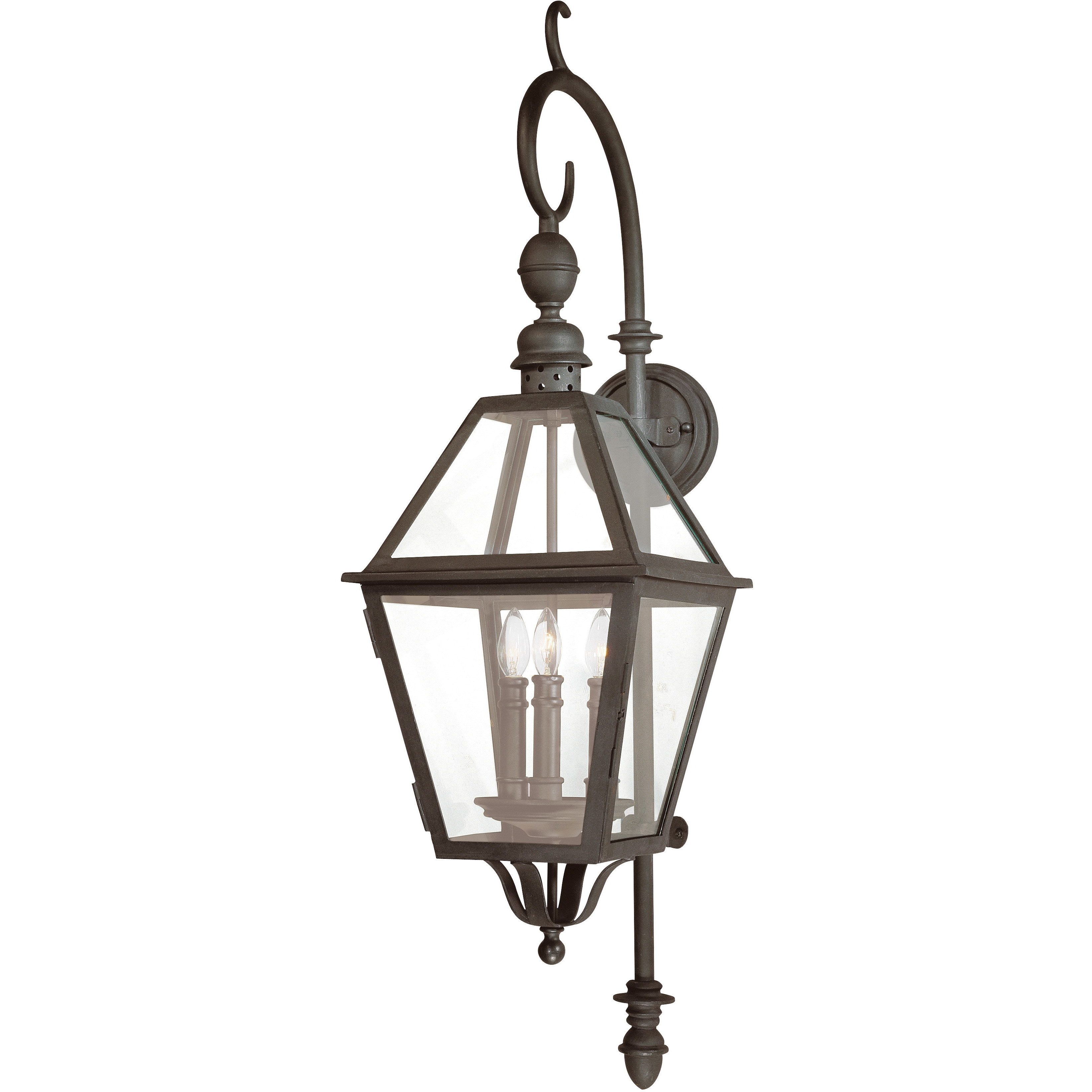 Townsend 3 Light 39.5 inch Textured Black Outdoor Wall Sconce