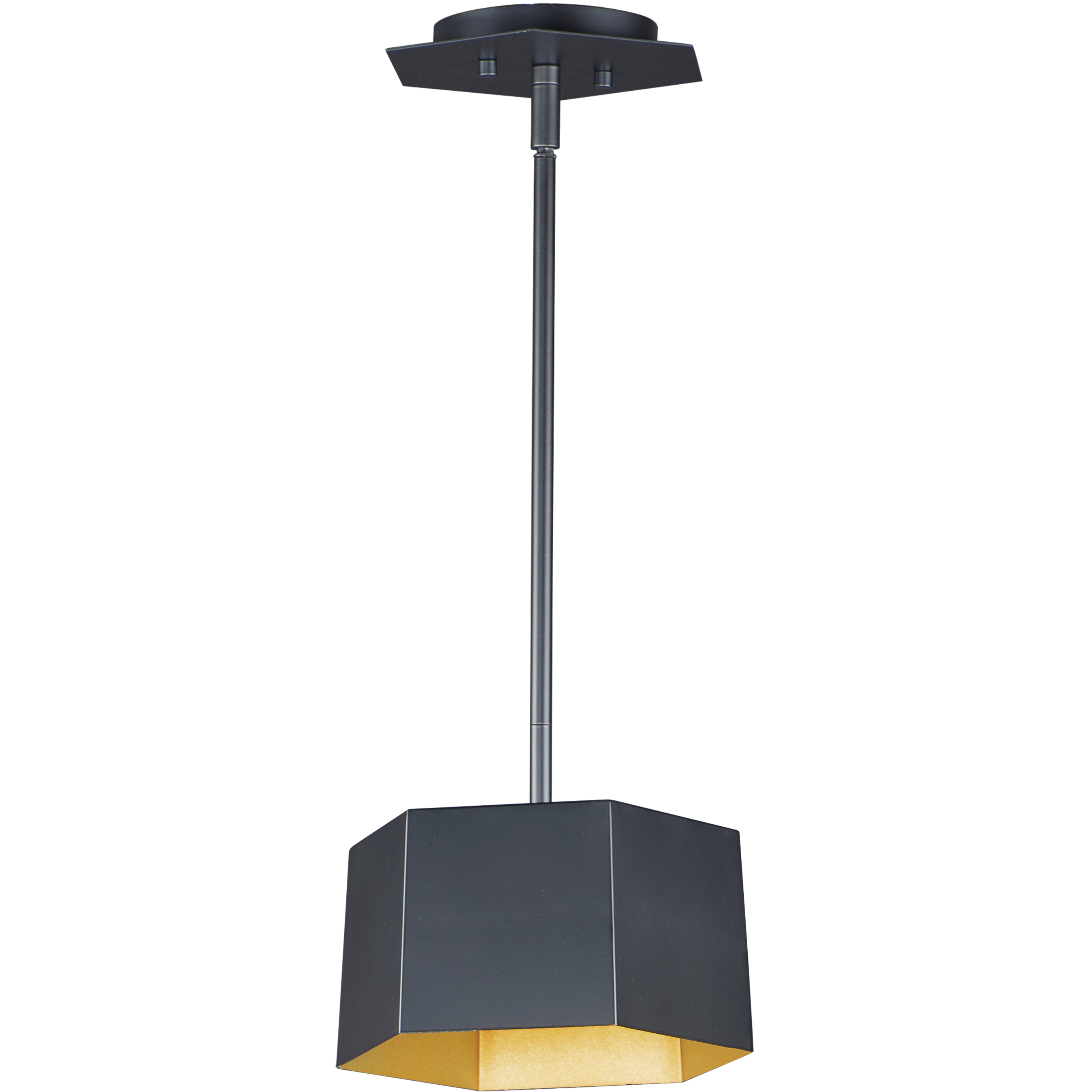 Honeycomb LED 9 inch Black and Gold Mini Pendant Ceiling Light