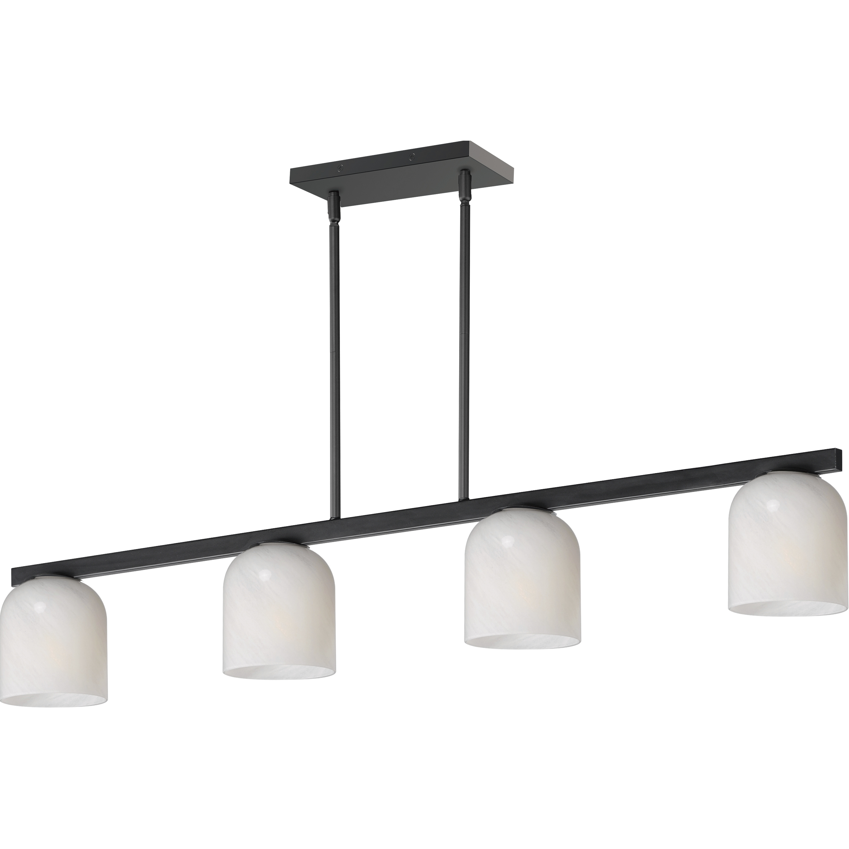 Scoop 4 Light 46 inch Black Linear Pendant Ceiling Light in Marble