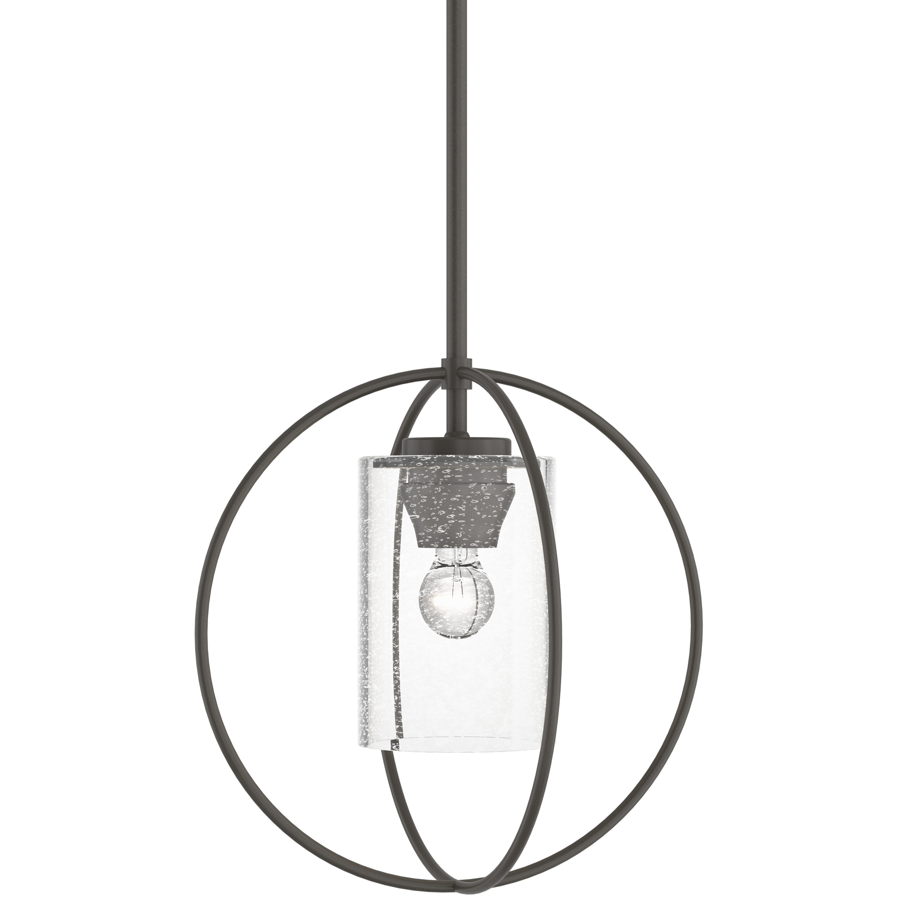 Rhythm 1 Light 11.3 inch Dark Smoke Mini Pendant Ceiling Light in Seeded Clear