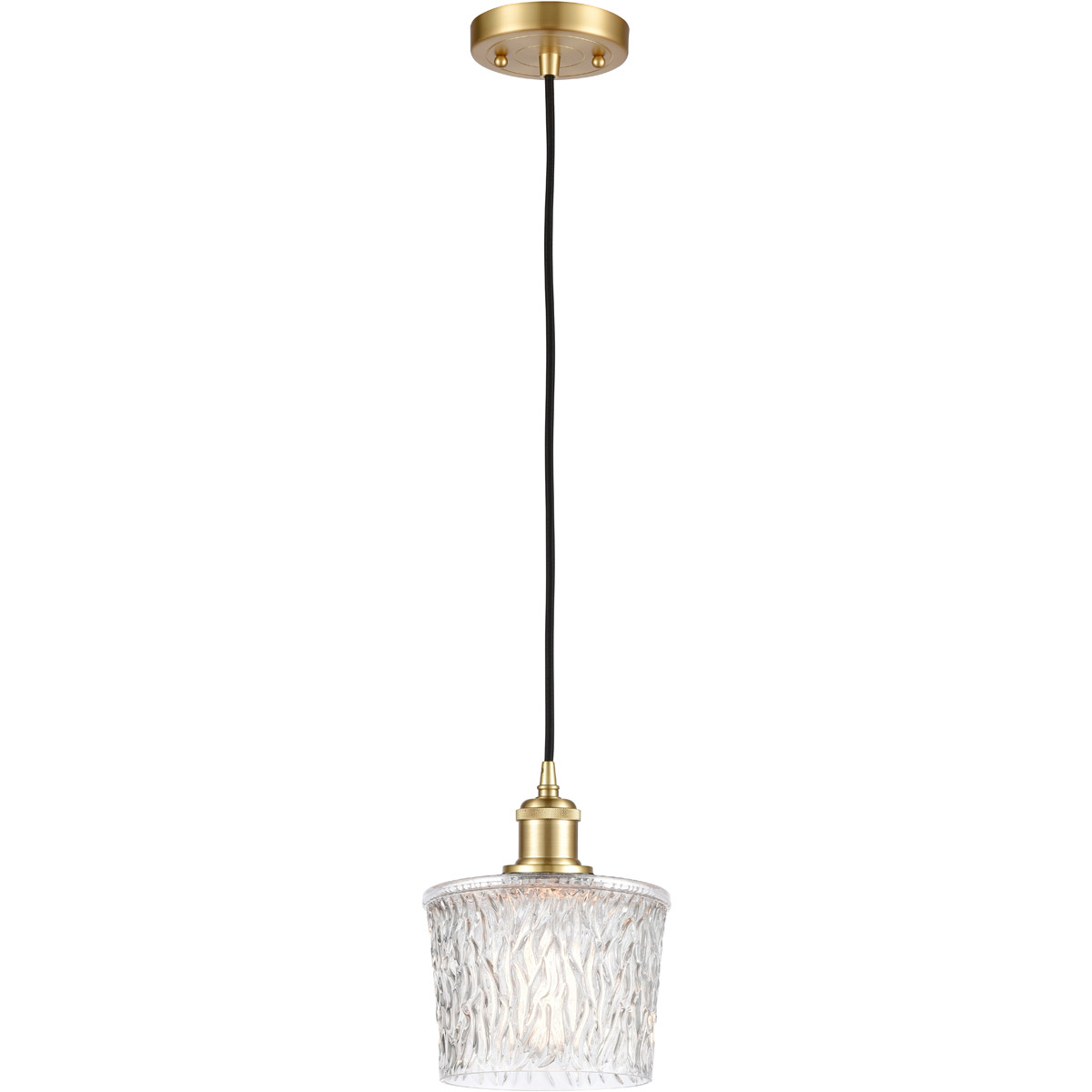 Ballston Niagra 1 Light 7 inch Satin Gold Mini Pendant Ceiling Light, Ballston