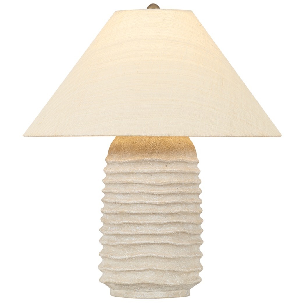 Gino 23 inch 15 watt Patina Brass and Ceramic Enduring Ripple Table Lamp Portable Light