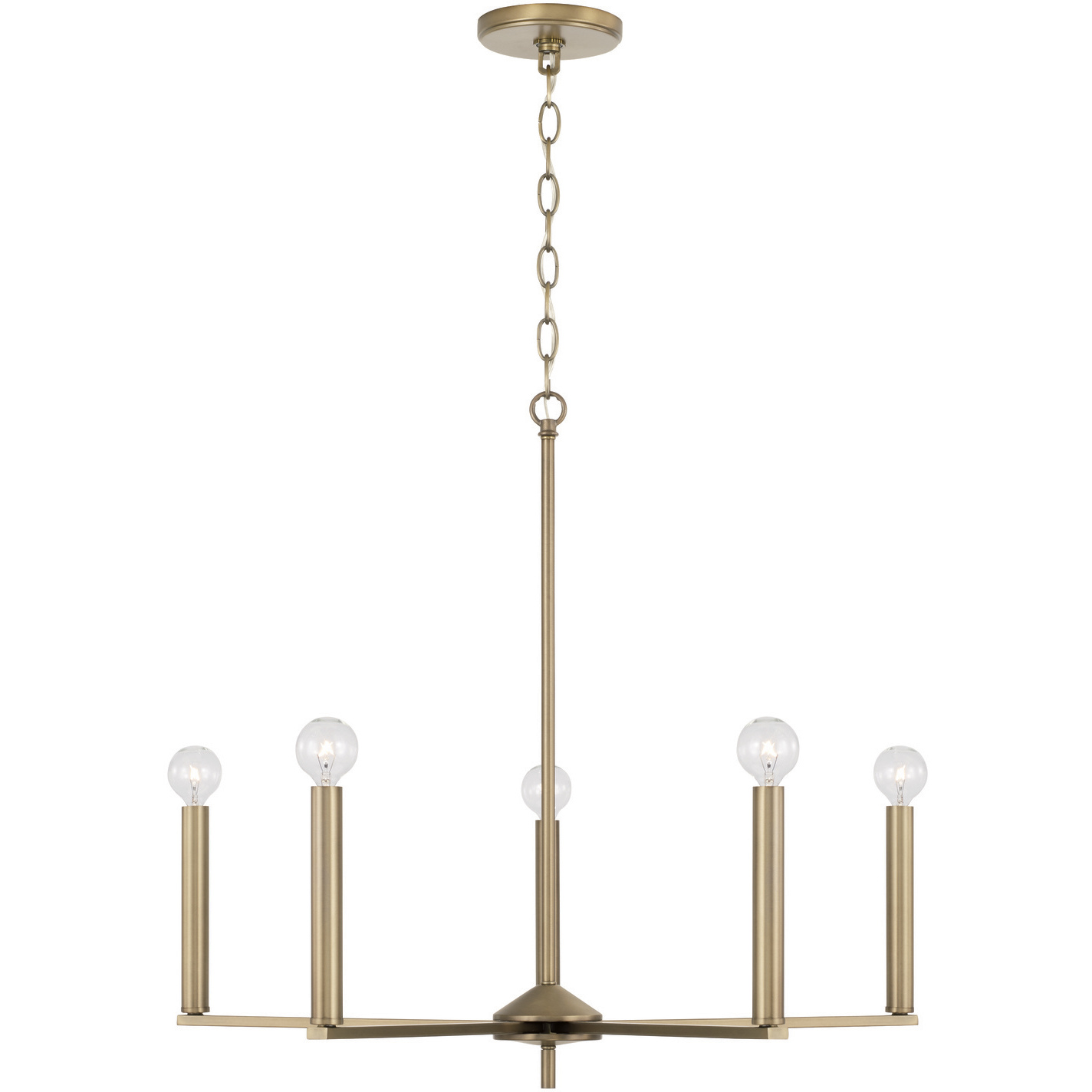 Portman 5 Light 27.75 inch Aged Brass Chandelier Ceiling Light