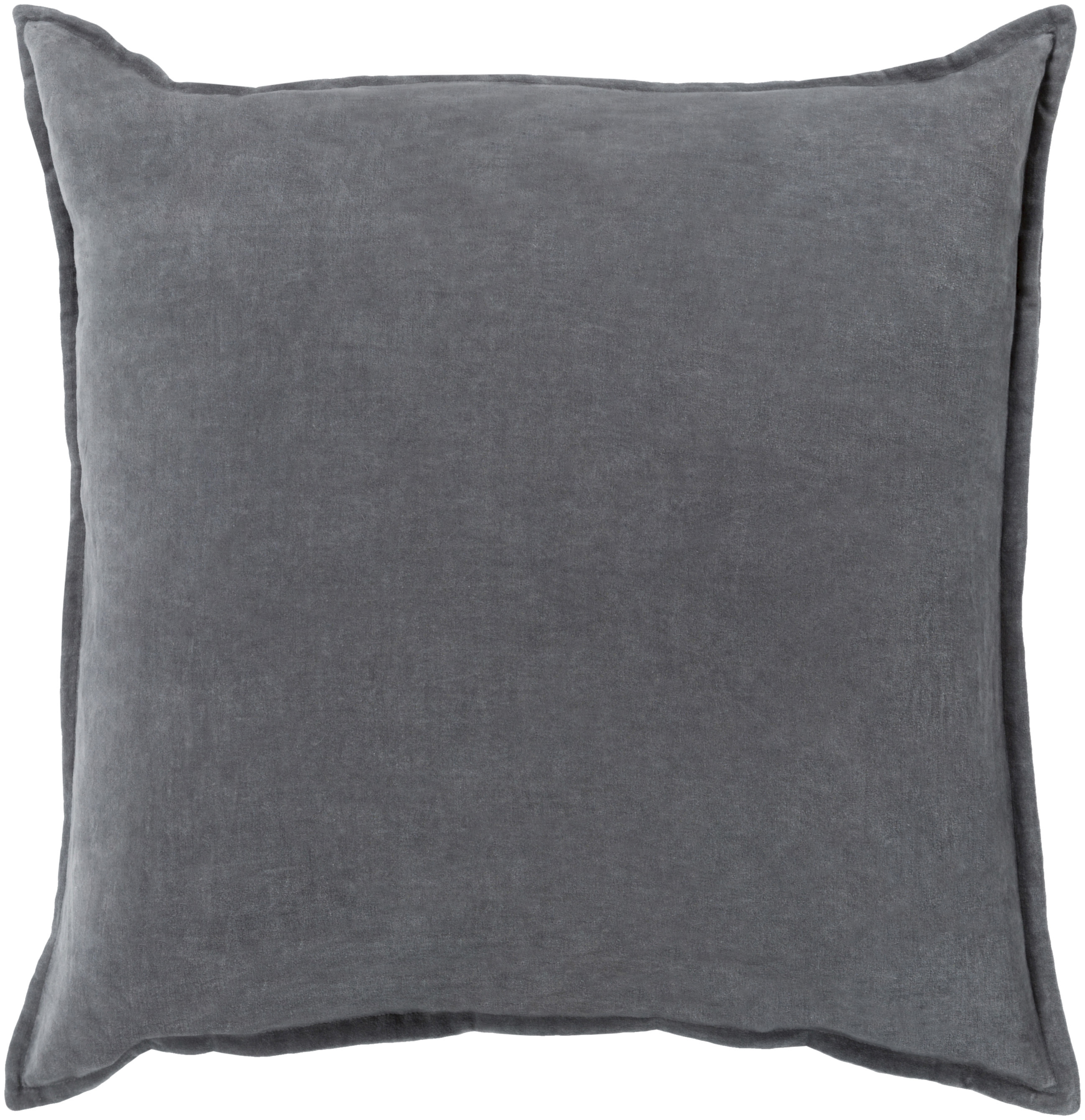 Cotton Velvet 18 X 18 inch Charcoal Pillow Kit, Square