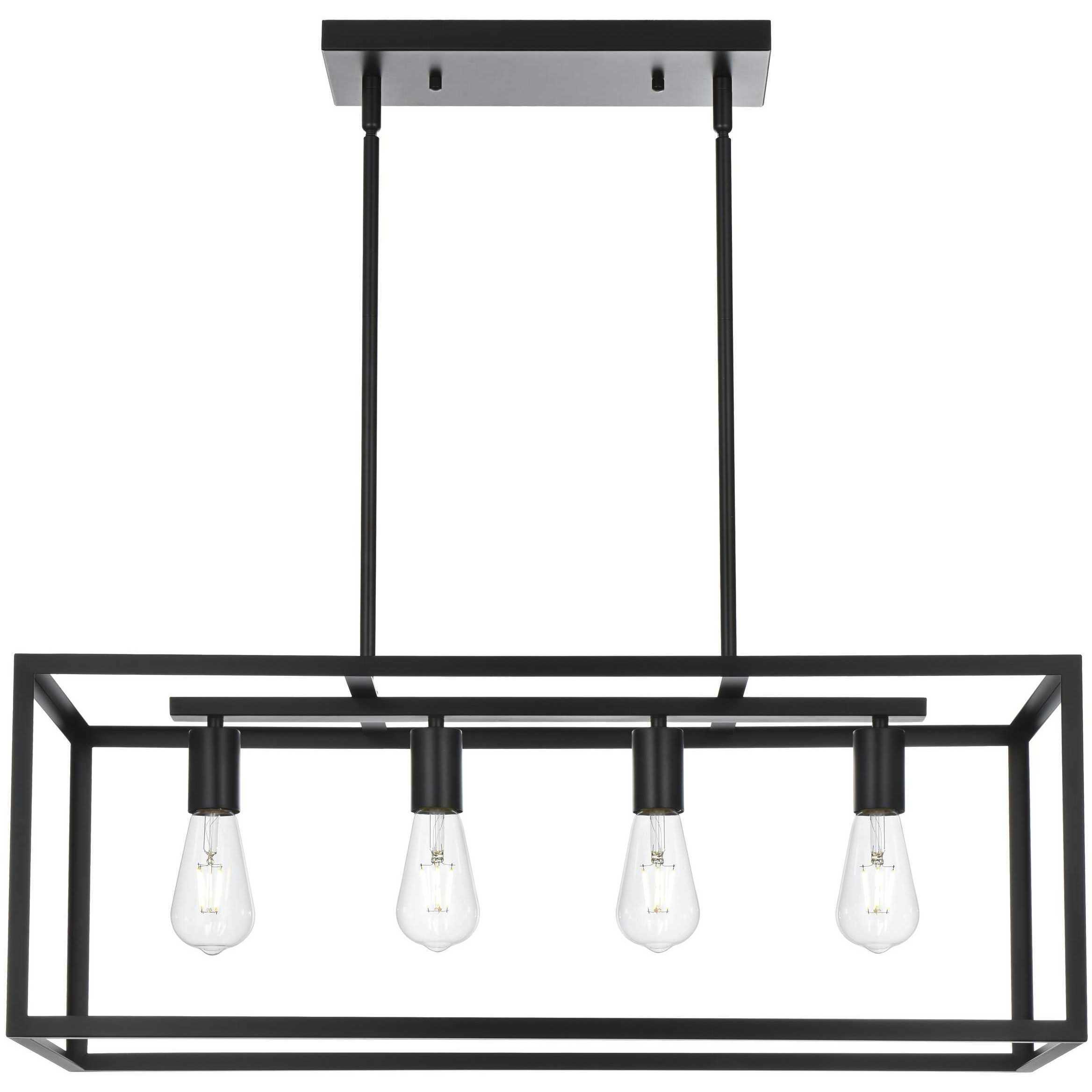 Judah 4 Light 30.5 inch Black Linear Pendant Ceiling Light