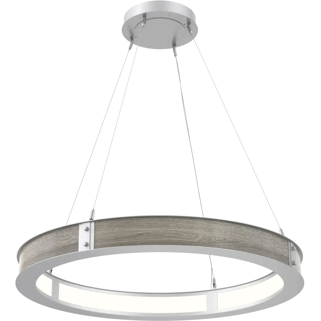 Verona LED 36 inch Classic Silver with Ash Ring Chandelier Ceiling Light