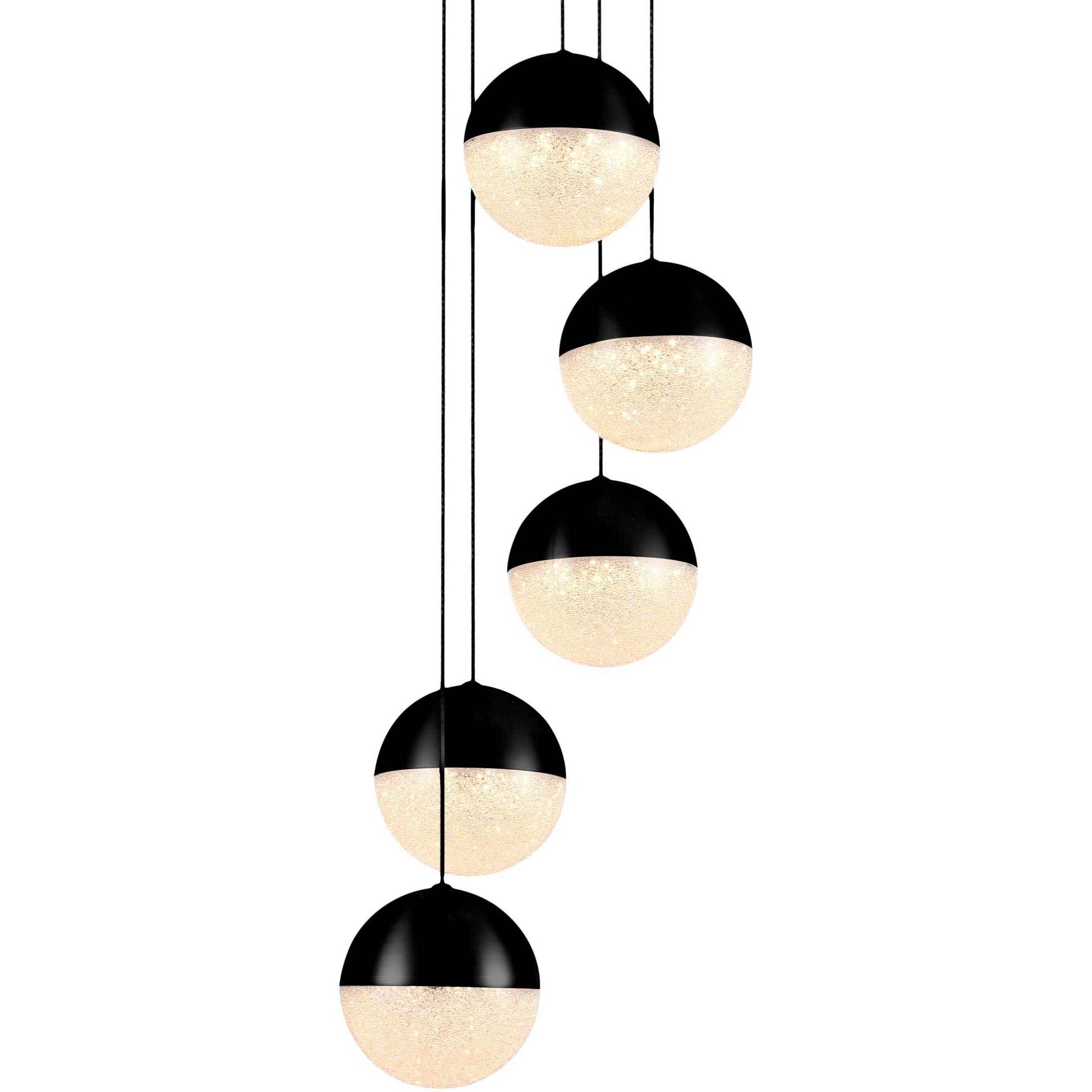 Artisan Collection/RAVELLO Series 5 Light 10.25 inch Black Pendant/Chandelier Ceiling Light