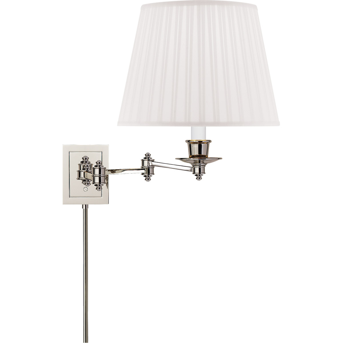 Swing Arm Sconce 18.5 inch 100 watt Polished Nickel Swing Arm Wall Lamp Wall Light in Silk
