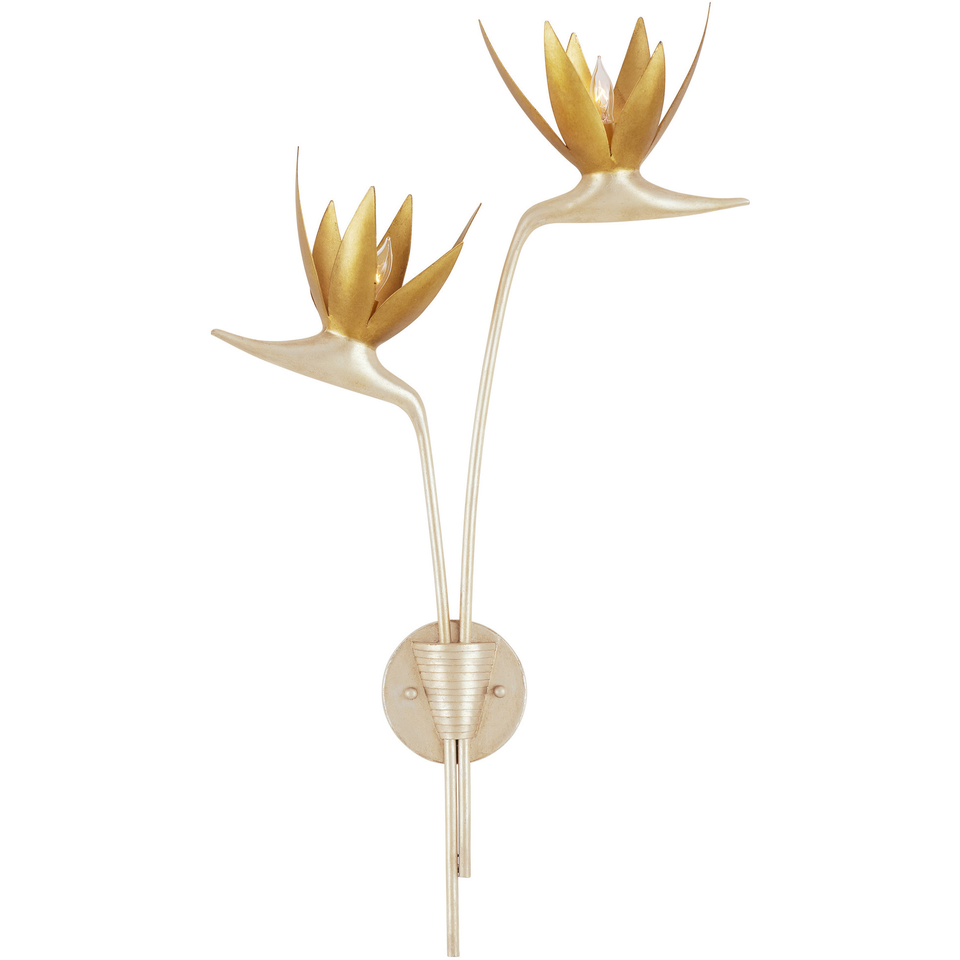Paradiso 2 Light 16.5 inch Contemporary Silver Leaf Wall Sconce Wall Light, Right