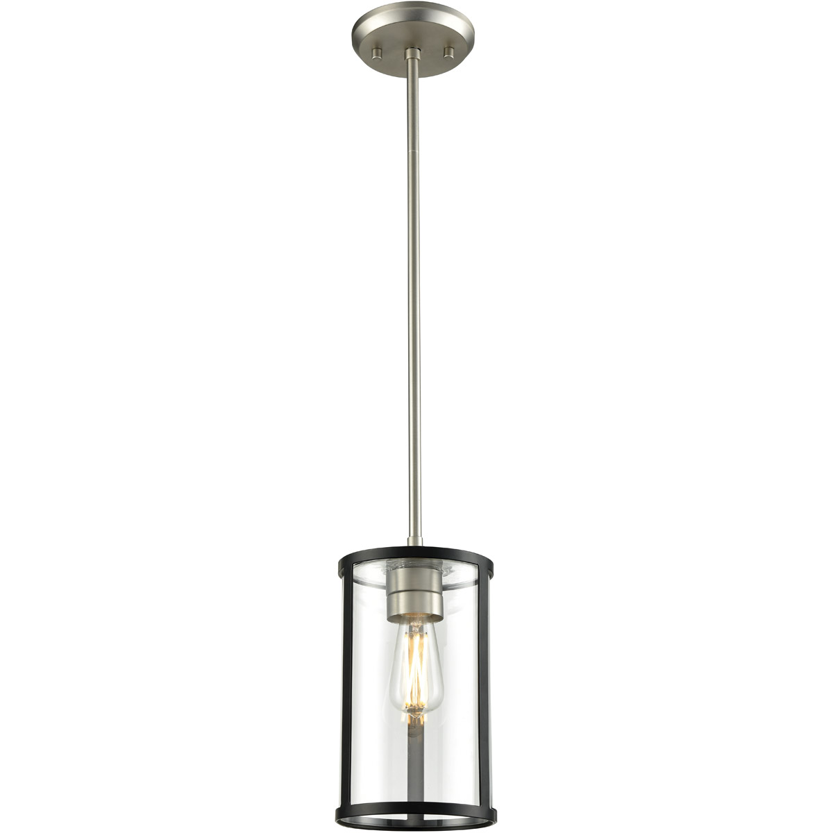 Downtown 1 Light 5.5 inch Buffed Nickel And Graphite Pendant Ceiling Light