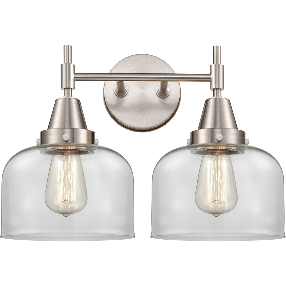 Caden 2 Light 17 inch Satin Nickel Bath Vanity Light Wall Light in Clear Glass
