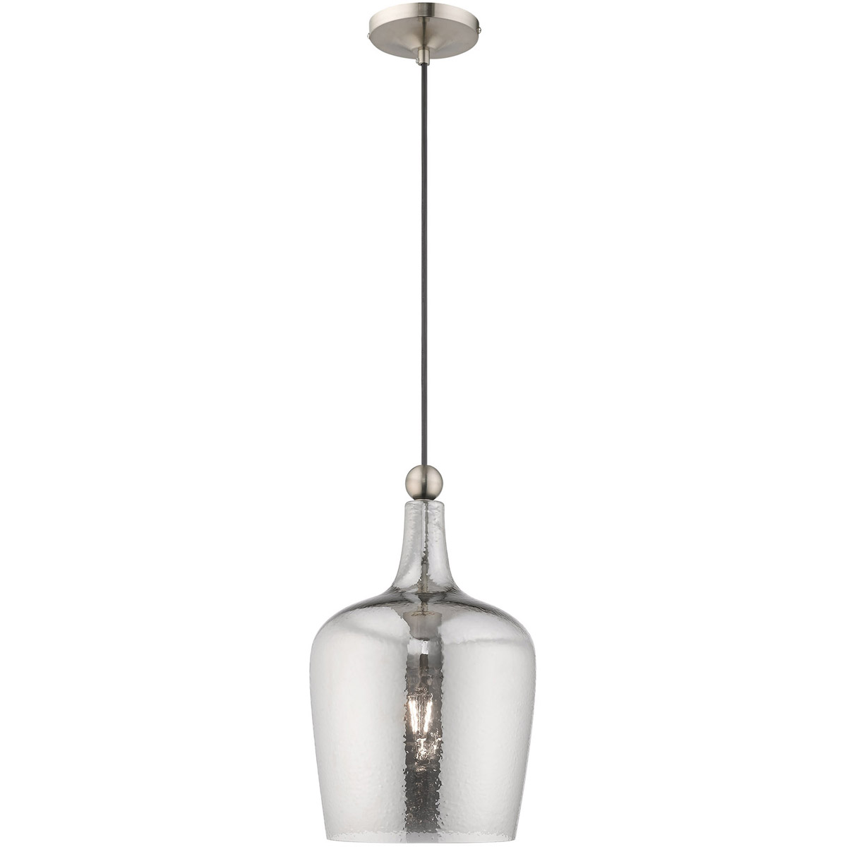 Art Glass 1 Light 9.25 inch Brushed Nickel Mini Pendant Ceiling Light
