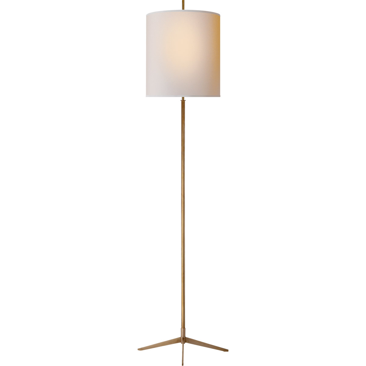 Thomas O'Brien Caron 67.5 inch 60 watt Hand-Rubbed Antique Brass Floor Lamp Portable Light in Natural Paper