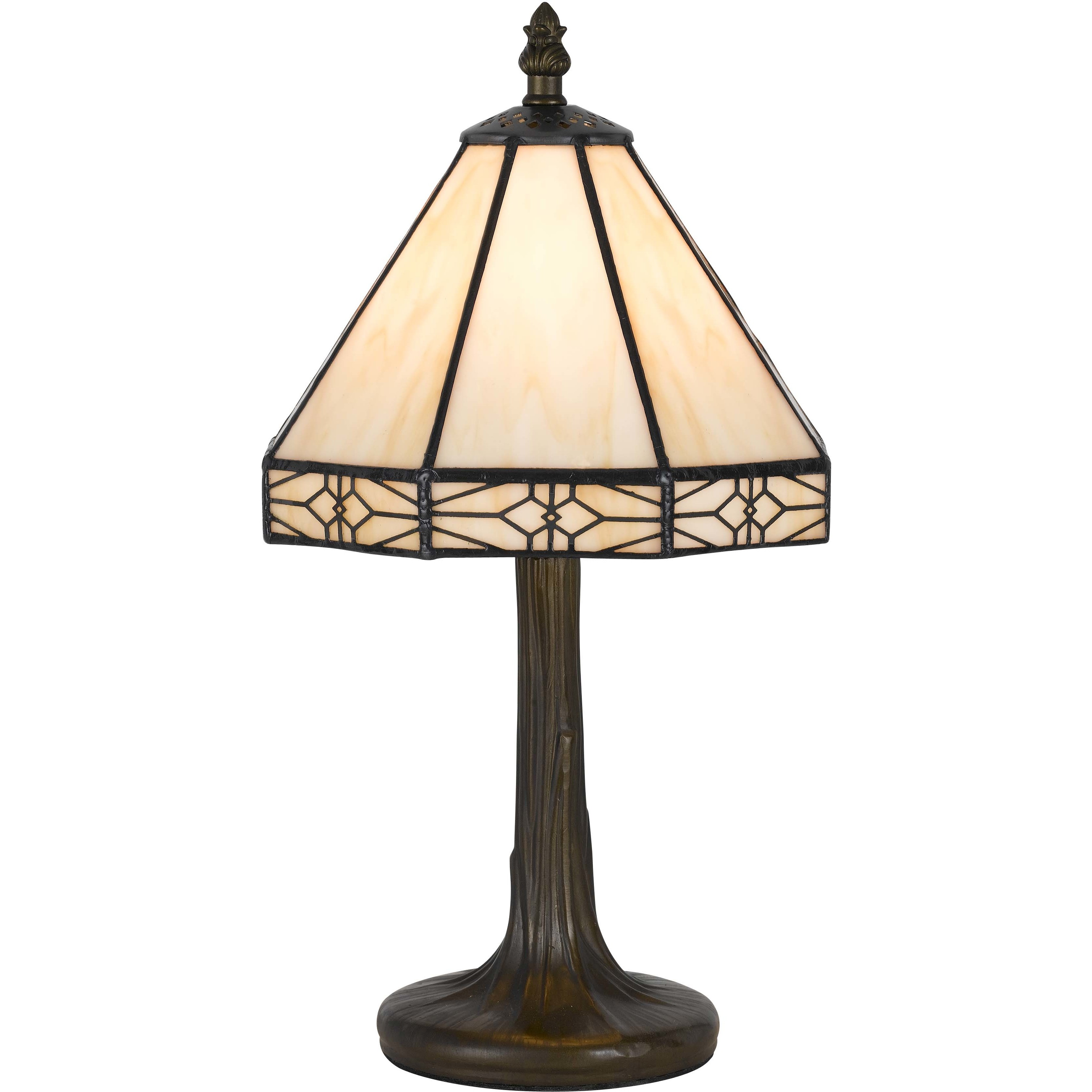 Tiffany 14 inch 40 watt Antique Brass Accent Table Lamp Portable Light