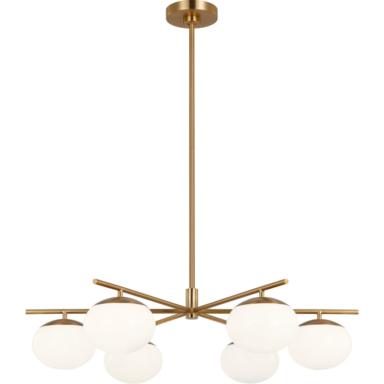 ED Ellen DeGeneres Lune 6 Light 33.63 inch Burnished Brass Chandelier Ceiling Light