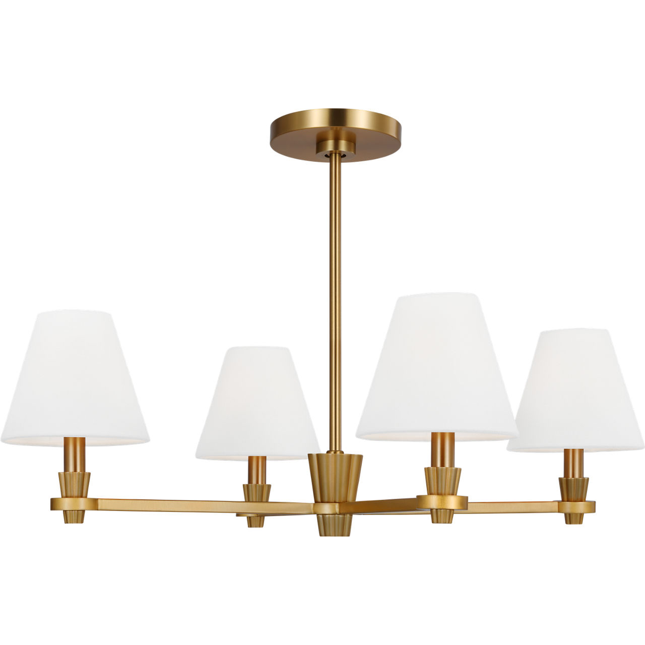 AH by Alexa Hampton Paisley 4 Light 28 inch Burnished Brass Chandelier Ceiling Light
