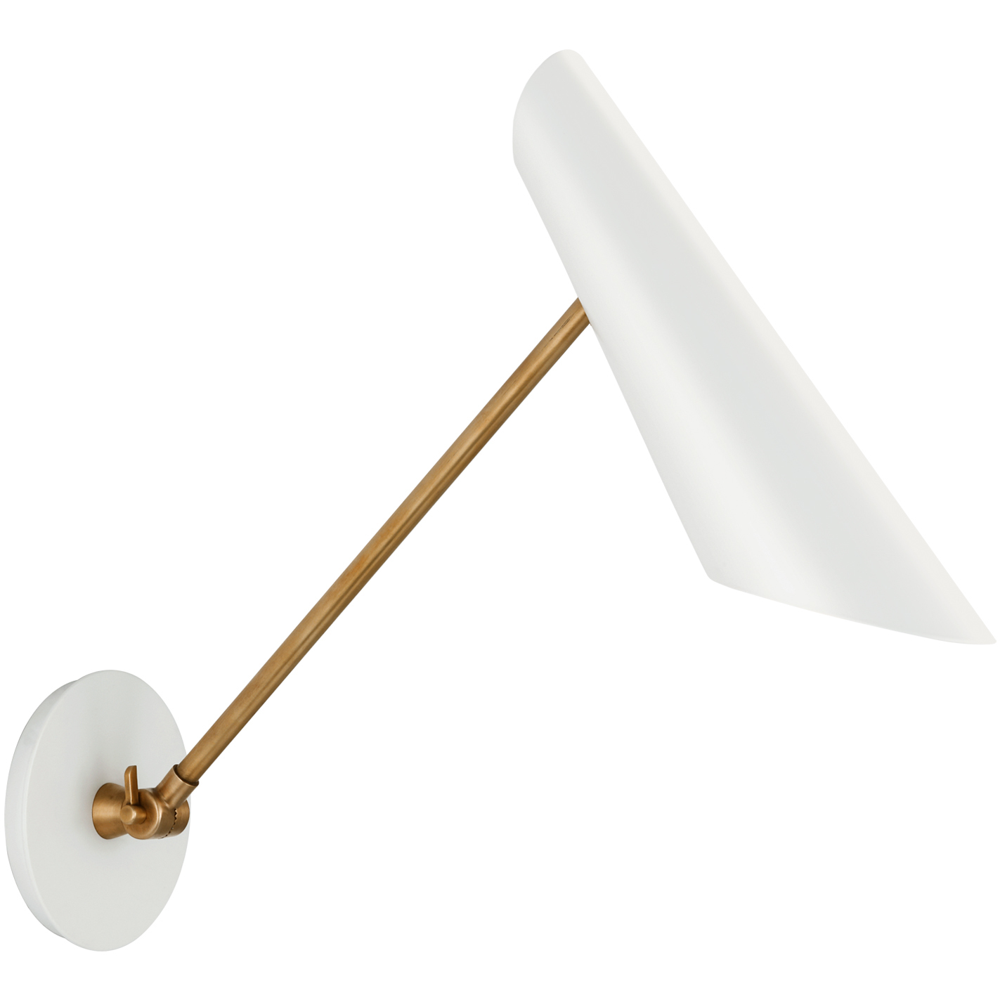 AERIN Franca LED 5.5 inch Hand-Rubbed Antique Brass Single Library Wall Light in White