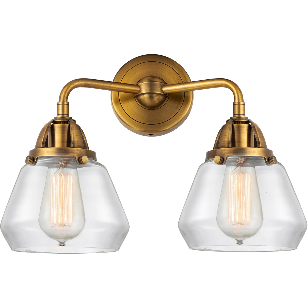 Nouveau 2 Fulton LED 14.75 inch Brushed Brass Bath Vanity Light Wall Light in Clear Glass