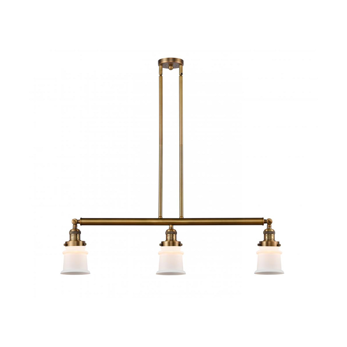 Franklin Restoration Small Canton LED 38.5 inch Brushed Brass Island Light Ceiling Light in Matte White Glass, Franklin Restoration