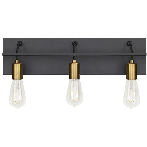 Tae 24 inch Black/Aged Brass Bath Light Wall Light