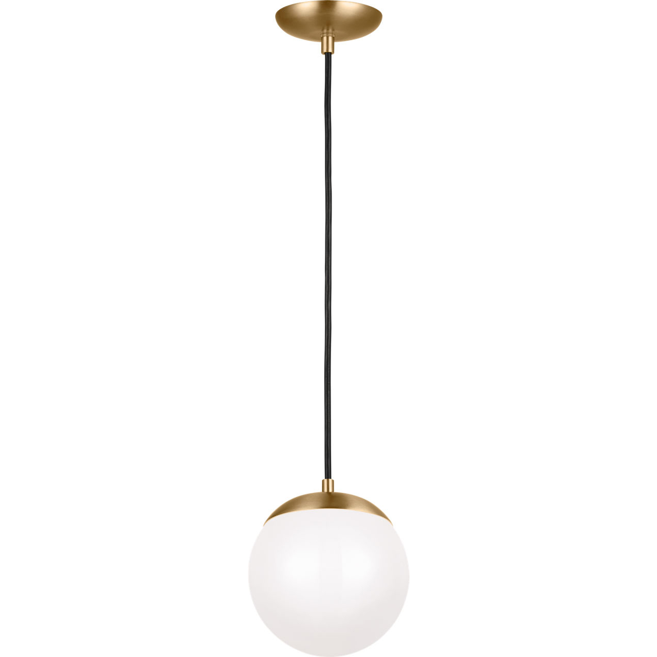 Leo - Hanging Globe LED 8 inch Satin Brass Pendant Ceiling Light
