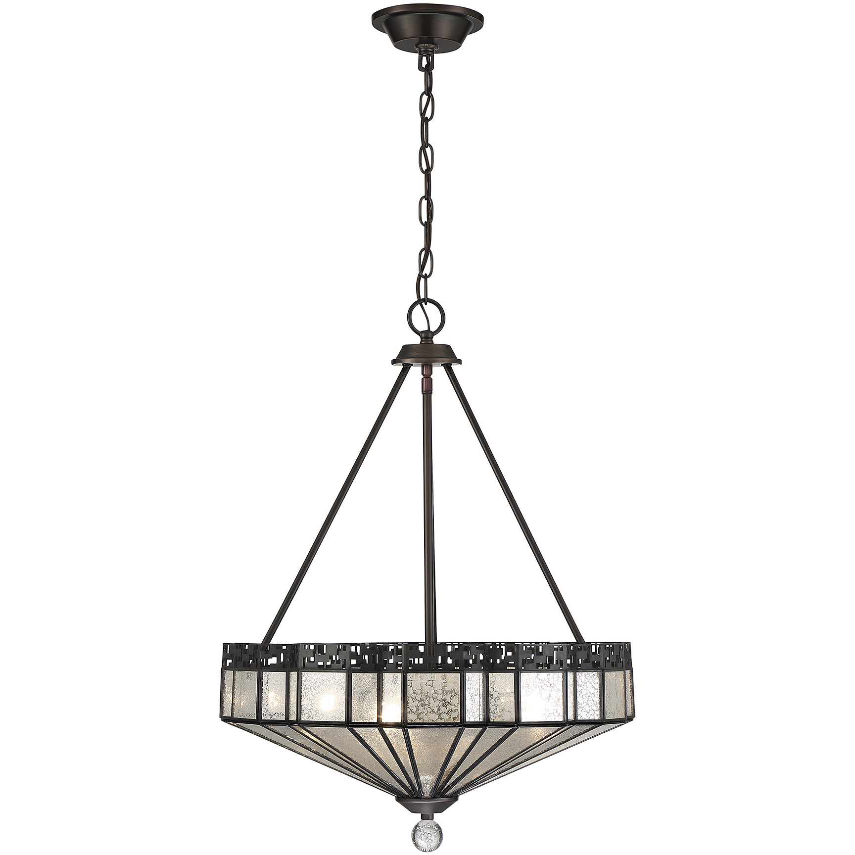 Baguette 4 Light 20 inch Oiled Burnished Bronze Pendant Ceiling Light in Oil Burnished Bronze