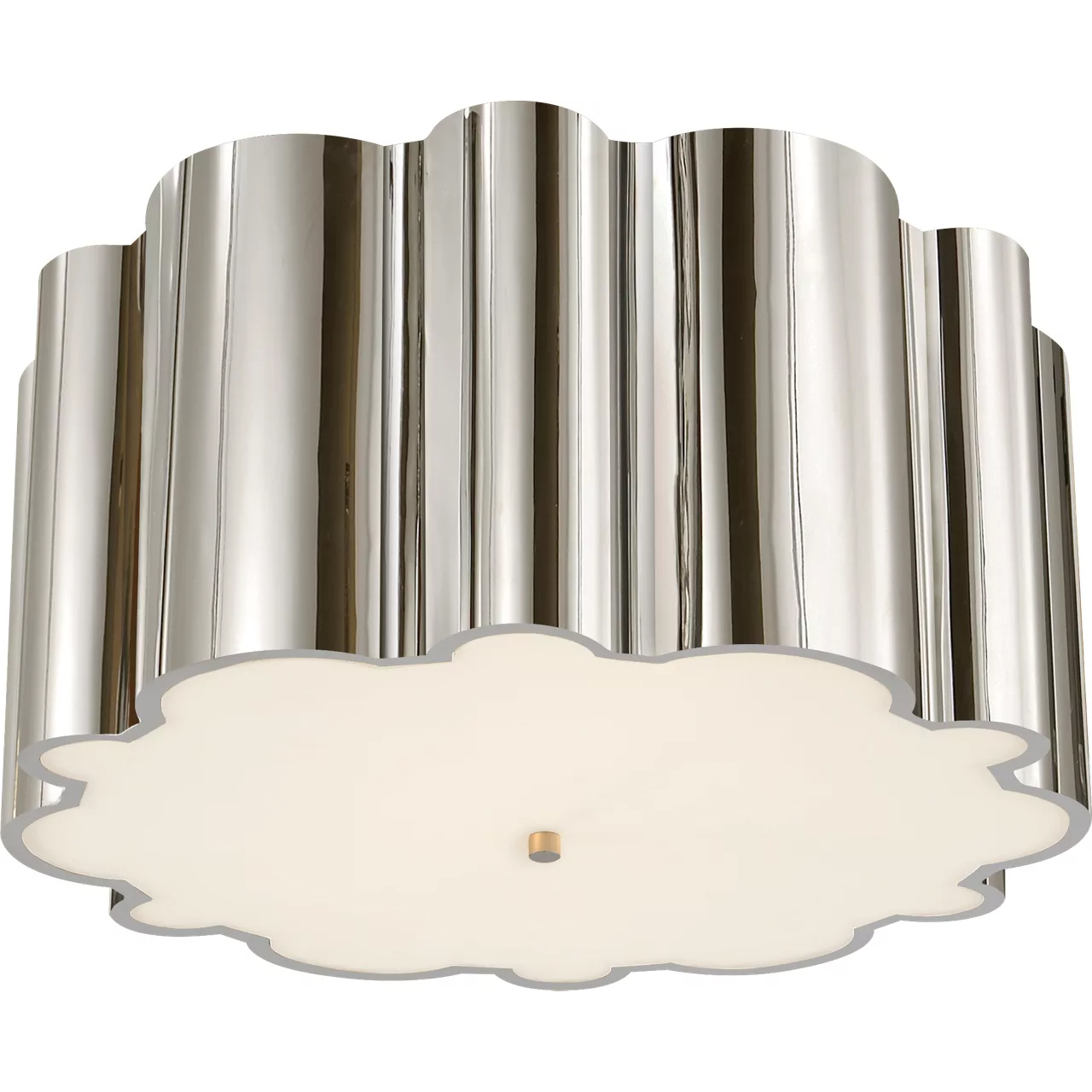 Alexa Hampton Markos 4 Light 26.25 inch Polished Nickel Flush Mount Ceiling Light in Frosted Glass, Grande