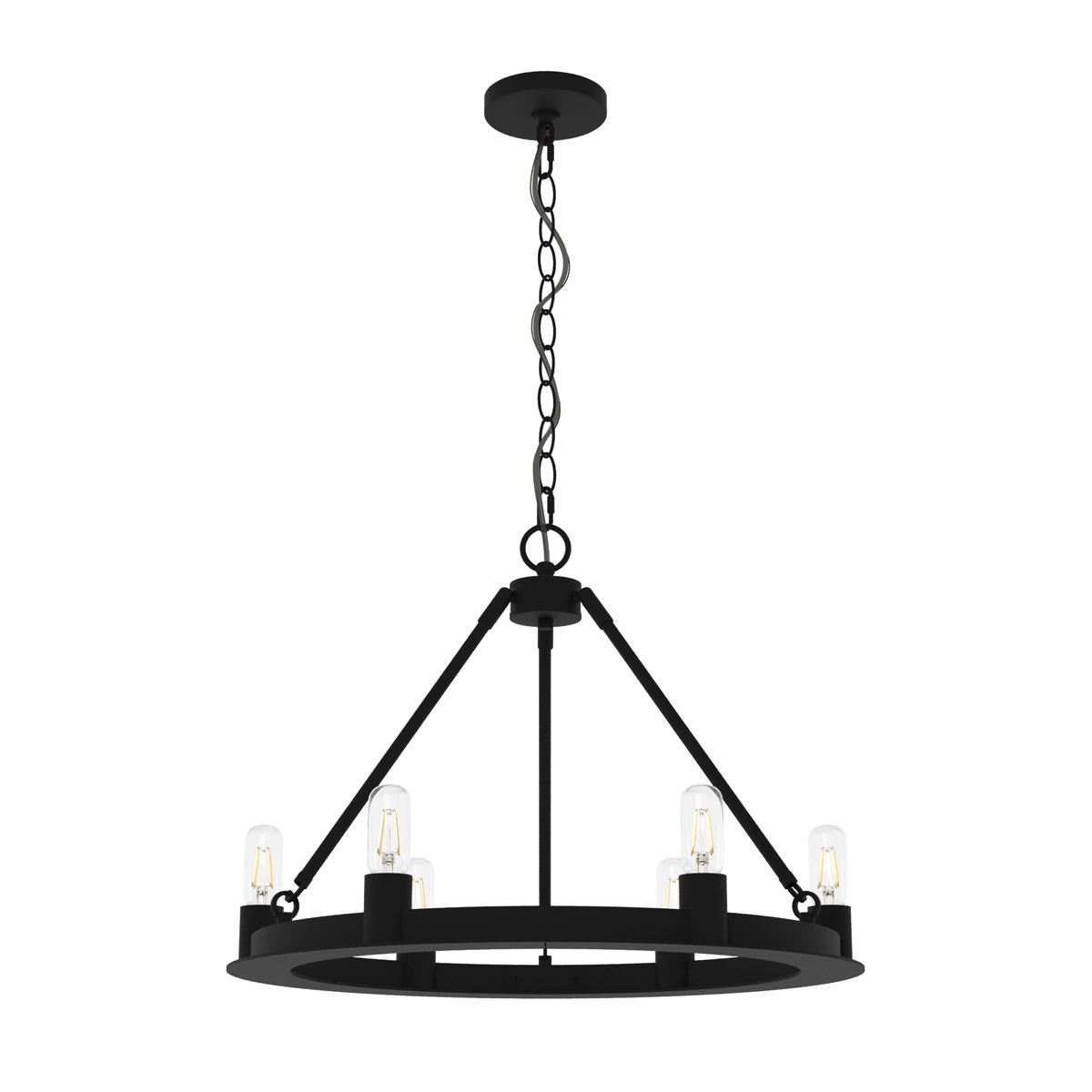 Saddlewood 6 Light 24 inch Natural Iron Chandelier Ceiling Light