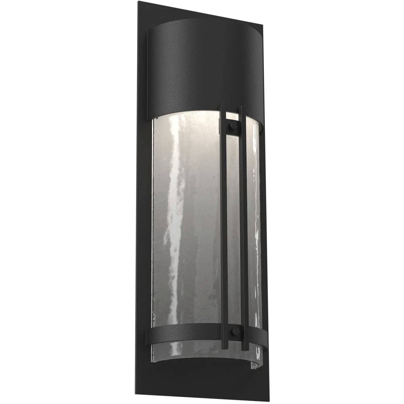 Outdoor Round Motif LED Argento Grey Outdoor Sconce in Frosted Granite