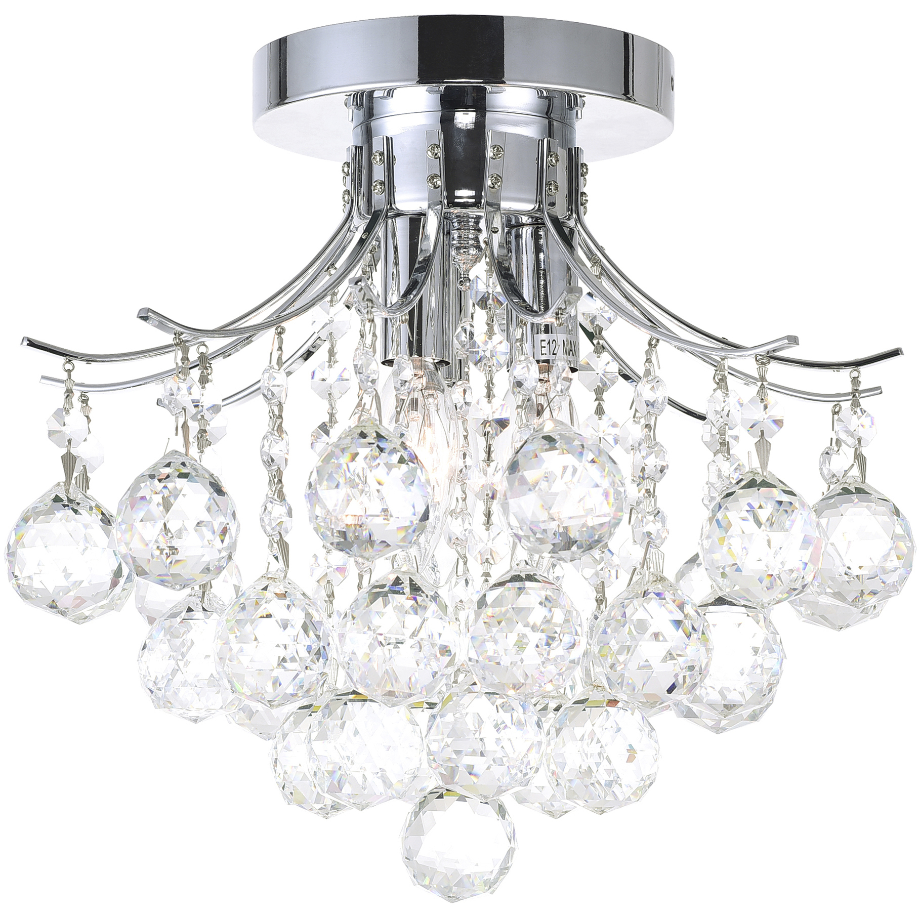 Princess 3 Light 12 inch Chrome Flush Mount Ceiling Light
