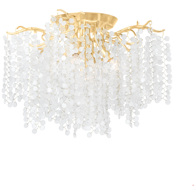 Genoa 5 Light 24 inch Gold Leaf Semi Flush Ceiling Light